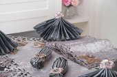 Finezza Afife Kadife Gümüş Füme Sofra Takımı 8 kişilik 160x230 cm 34 Prç. - 955 - 5