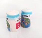 Seramik İkili Tuzluk Biberlik Baharatlık - 4