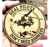REAL PILOTS DONT NEED RUNWAYS COUGAR Deri PEÇ - Arma - Askeri Patch - 2