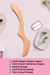 Wmoloxs Ahşap Terapi Masaj Aleti Selülit Giderici Lenf Drenaj Masajı Sıkılaştırıcı 100 Doğal - 1