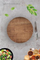 Çap 20 Koyu Ahşap Desenli Cam kesme tablası thumbnail 1