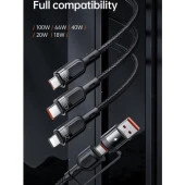 Mcdodo 100W 3İn2 Pd Hızlı Data-Şarj Kablosu 6A 1.2M-Siyah Ca-8800 thumbnail 3