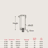 D Profil Metal Mobilya Ayağı Parlak Krom 4'lü thumbnail 2