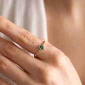 Altın Doğum Taşı Yüzükler 14 Ayar/Ay'lara Göre Taş Rengi thumbnail 4