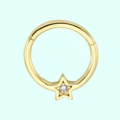 Altın Halka Piercing Yıldız 14 Ayar - 1