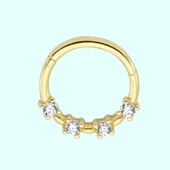 Altın Halka Piercing Taşlı 14 Ayar - 1