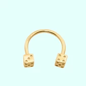 Altın Yarım Halka Kulak Piercing 14 Ayar Zar - 1