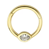 Altın Halka Piercing Tektaş Göz 14 Ayar - 2