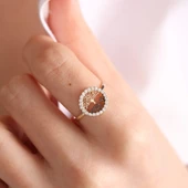 Altın Hayat Ağacı Yüzük 14 Ayar Çift Renk thumbnail 2