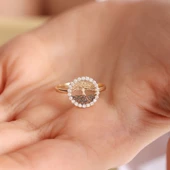 Altın Hayat Ağacı Yüzük 14 Ayar Çift Renk thumbnail 1