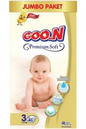 Goon Premium Soft Bebek Bezi 3 Beden Jumbo Paket 40 Adet - 1