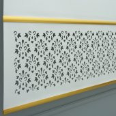 Lazer Kesim Stor Perde - Gold Lama Detaylı  Beyaz 240x260 cm - 1