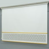 Lazer Kesim Stor Perde - Gold Lama Detaylı  Beyaz 240x260 cm - 4