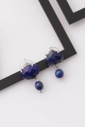 Lapis Lazuli Doğal Taş Küpe - 1