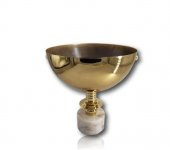 Crearthome Mermer Kaideli Metal Orkide Saksısı Gold C27A - 1