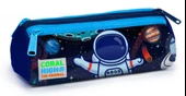 Coral High Mavi Astronot Baskılı Üç Bölmeli Kalem Çantası -Erkek Çocuk - 1