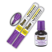 Mor Yazı Tahta Kalemi Doldurulabilir 2 Adet ve Silinebilir Mürekkep 30 ml 1 Adet Brons Yazı Tahta Kalem Seti - 1