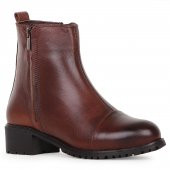 Pepita 8545 Haki Deri Fermuarlı Kadın Bot - 1