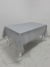 Finezza Paris Jakarlı Kumaş Güpürlü Gri Masa Örtüsü  Dikdörtgen 160*220 cm - 962 thumbnail 1