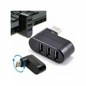 3 Port 180 Dirsek Usb Hub Çoğaltıcı Çoklayıcı Usb 2.0 Çoklama - 1
