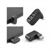 3 Port 180 Dirsek Usb Hub Çoğaltıcı Çoklayıcı Usb 2.0 Çoklama - 4
