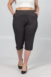 Truva Xxl Büyük Beden Kadın Giyim penye Kot Görünümlü Kapri Renkli Kş012 - 1