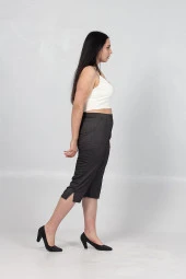 Truva Xxl Büyük Beden Kadın Giyim penye Kot Görünümlü Kapri Renkli Kş012 - 5