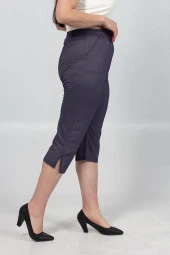 Truva Xxl Büyük Beden Kadın Giyim penye Kot Görünümlü Kapri Renkli Kş012 - 7