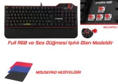 Rampage Hydra R6 Full Color RGB LED Gaming Pro RED Switch Aluminy - 1