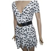 Dijital Baskili GG Kemerli  Mini Elbise - 1