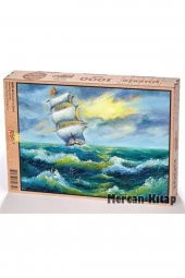 King Of Puzzle Yelkenli Ve Deniz Ahşap Puzzle 1000 Parça (mz01-m) - 1