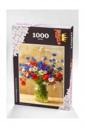 King Of Puzzle Bahçe Çiçek Serisi - Vazoda Çiçekler 1000 Parça Puzzle - 1