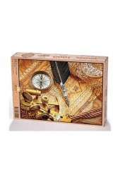 King Of Puzzle Pusula ve Harita Ahşap Puzzle 1000 Parça (HR05M) - 1
