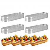 Narkalıp Oval Delikli Tart Kalıbı 4 Lü 12x4cm - 1