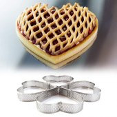 Narkalıp Delikli Kalp Modeli Tart Kalıbı  4 lü thumbnail 4