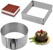 Narkalıp Kek Kalıbı Kare, Yuvarlak ve Destere 3 Lü Set Derinlik 8cm - 2