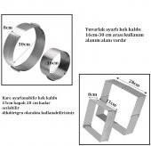 Narkalıp Kek Kalıbı Kare, Yuvarlak ve Destere 3 Lü Set Derinlik 8cm - 4