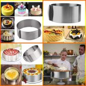 Narkalıp Kek Kalıbı Kare, Yuvarlak ve Destere 3 Lü Set Derinlik 8cm - 5