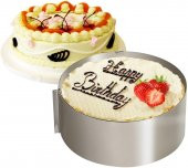 Narkalıp  Ayarlanabilir  10 cm Yuvarlak Kek Pasta  Kalıbı Çemberi ve Metal Altlık - 3