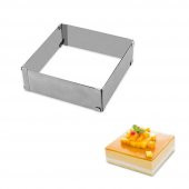 Narkalıp Kare Ayarlanabilir Pasta Kek Pandispanya  Kalıbı 20cm-40cm Derinlik 8CM - 1
