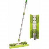 Piev Microfiber Sihirli Teleskopik Yer Duvar Cam Temizlik Mop Yedek Bezli Yeşil - 2
