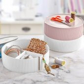 Piev 3 Bölmeli Dikiş ve Takı Kutusu Pembe - 2