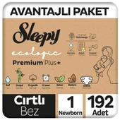 Sleepy Ecologic Premium Plus Avantajlı Paket Bebek Bezi 1 Numara Yenidoğan 192 Adet thumbnail 1