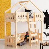 Markaawm Montessori Ranza Çocuk Karyola Çatılı Oyun Evi Elephant - 1