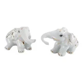Porselen İkili Fil Biblo thumbnail 1
