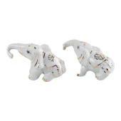 Porselen İkili Fil Biblo thumbnail 3