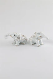 Porselen İkili Fil Biblo thumbnail 4