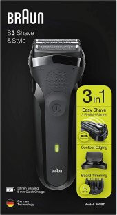 Braun 3 Serisi 300 Bt Blk 3’Ü 1 Arada Kuru Kullanım Kablosuz Tıraş Makinesi - 7