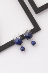 Lapis Lazuli Doğal Taş Küpe - 1