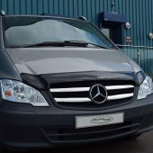 Mercedes Vito W639 Ön Kaput Maskesi Koruma Rüzgarlığı Deflektör 3mm Akrilik Parlak Siyah 2011-2014 - 2